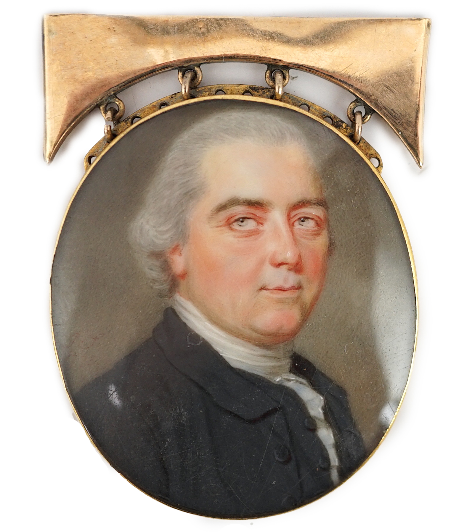 John Smart (British, 1742-1811), Portrait miniature of a gentleman, oil on ivory, 3.6 x 3.2cm. CITES Submission reference 3SWKABBR
